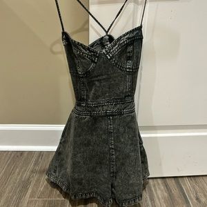 Black Denim Romper